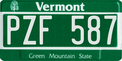 VT license plate PZF587