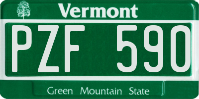 VT license plate PZF590