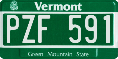 VT license plate PZF591