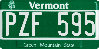 VT license plate PZF595