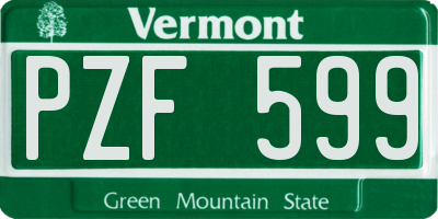 VT license plate PZF599