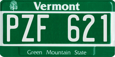 VT license plate PZF621
