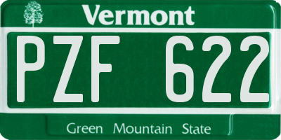 VT license plate PZF622