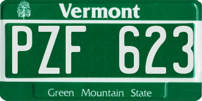 VT license plate PZF623