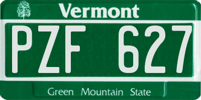 VT license plate PZF627
