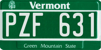 VT license plate PZF631