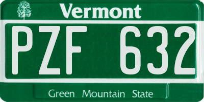 VT license plate PZF632