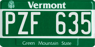 VT license plate PZF635