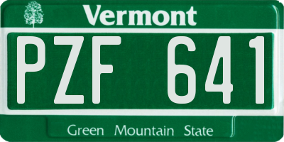 VT license plate PZF641