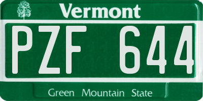 VT license plate PZF644