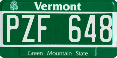 VT license plate PZF648
