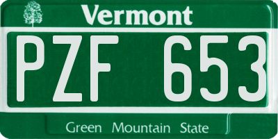 VT license plate PZF653