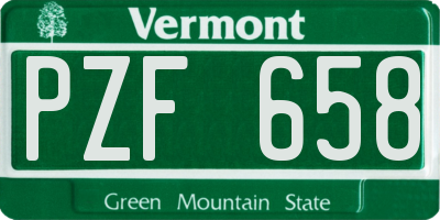VT license plate PZF658