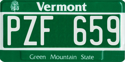 VT license plate PZF659
