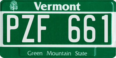 VT license plate PZF661