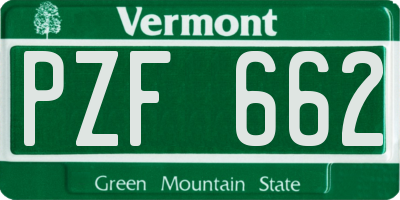 VT license plate PZF662