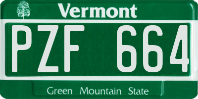 VT license plate PZF664