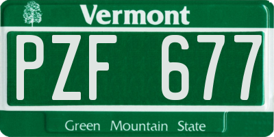 VT license plate PZF677