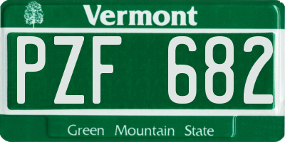 VT license plate PZF682