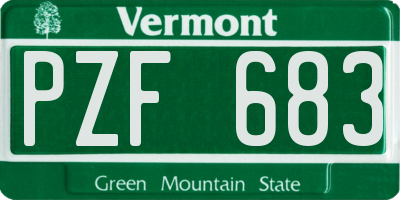 VT license plate PZF683