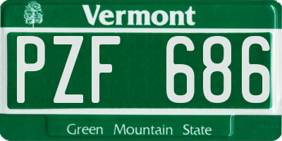 VT license plate PZF686