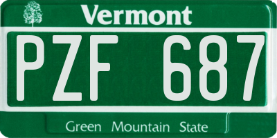 VT license plate PZF687