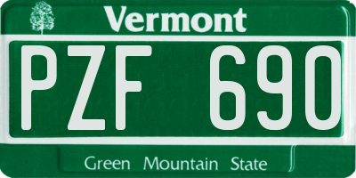 VT license plate PZF690