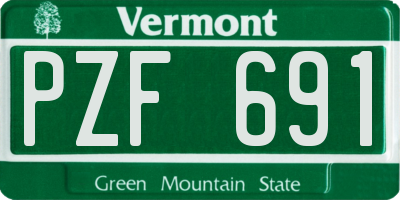 VT license plate PZF691