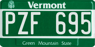VT license plate PZF695