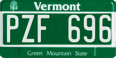 VT license plate PZF696