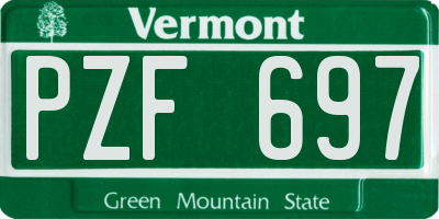VT license plate PZF697