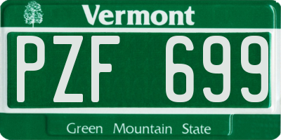 VT license plate PZF699