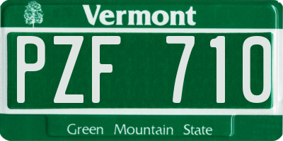 VT license plate PZF710