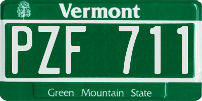 VT license plate PZF711