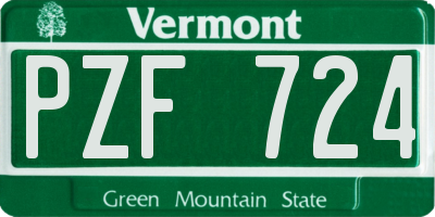 VT license plate PZF724