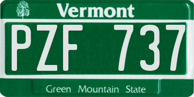 VT license plate PZF737