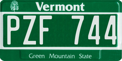 VT license plate PZF744