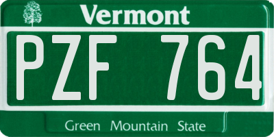 VT license plate PZF764
