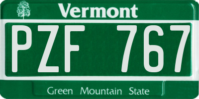 VT license plate PZF767