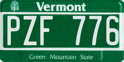 VT license plate PZF776
