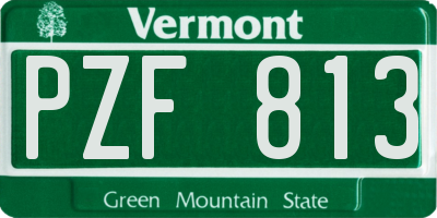 VT license plate PZF813
