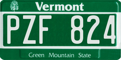 VT license plate PZF824