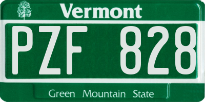 VT license plate PZF828