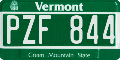 VT license plate PZF844