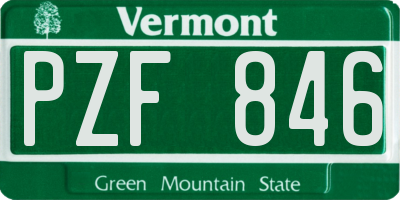 VT license plate PZF846