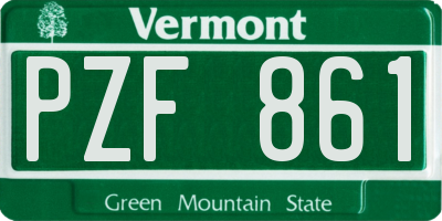 VT license plate PZF861