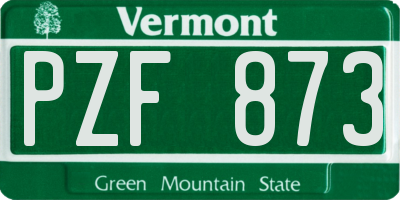 VT license plate PZF873