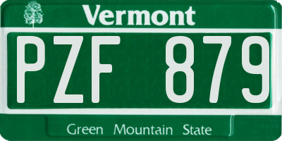 VT license plate PZF879