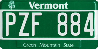 VT license plate PZF884