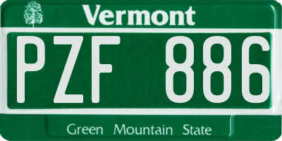 VT license plate PZF886